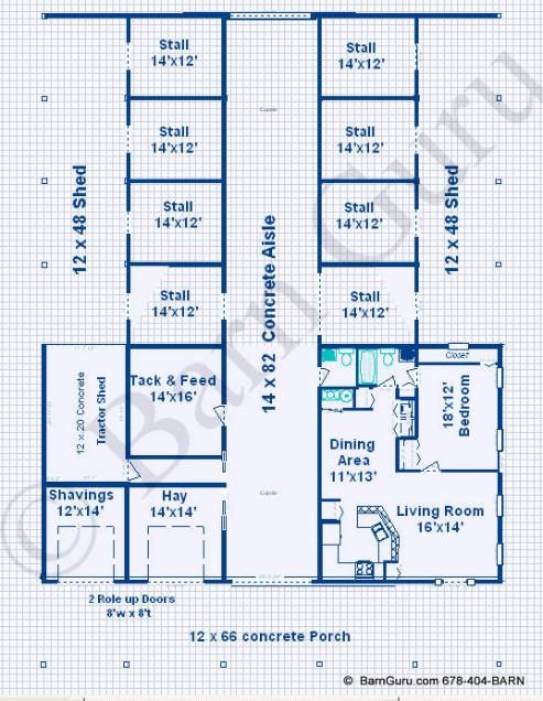 Horse Barn with Living Quarters Floor Plans: Customizable Designs for Riders and Horses